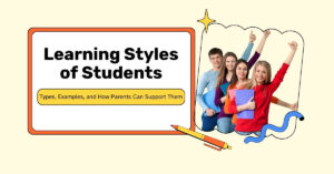 Group of students holding books and celebrating, representing different learning styles of students.