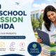 Parent and child reviewing CBSE school admission information in Noida for the 2026-27 academic session, including eligibility, documents, fees, and admission process.