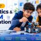 Students building a robot during a robotics and STEM education class, showcasing hands-on learning, coding, creativity, and future-ready skills in a modern school.